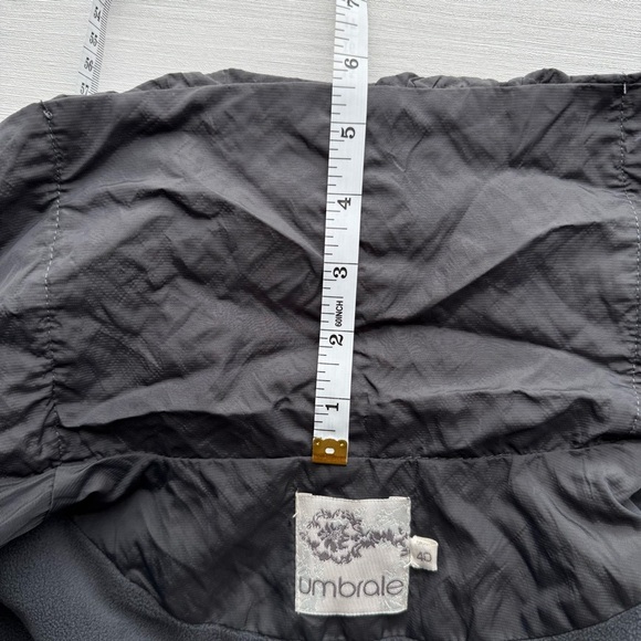 VTG UMBRALE Crinkle A Line Jacket XS Graphite Fleece Lined Ruffle Collar Y2K - Picture 12 of 15